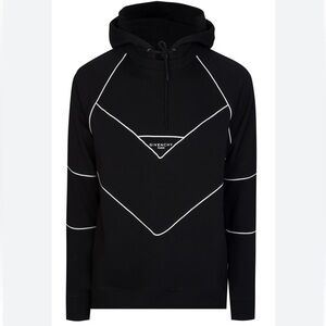Givenchy Paris Black Hoodie with White Stitching – XL – Streetwear Designer